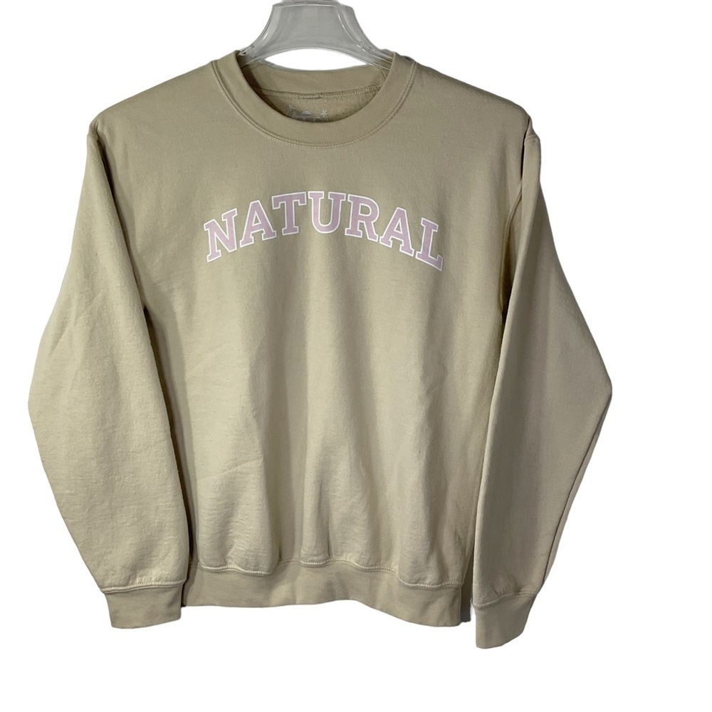 Sunkissed Coconut Sweatshirt NATURAL Crew Neck Beige Neutral Longsleeve Size‎ S